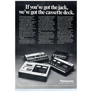 1972 Panasonic Cassette Deck Lineup Vintage Print Ad Portable Ahead of Our Time